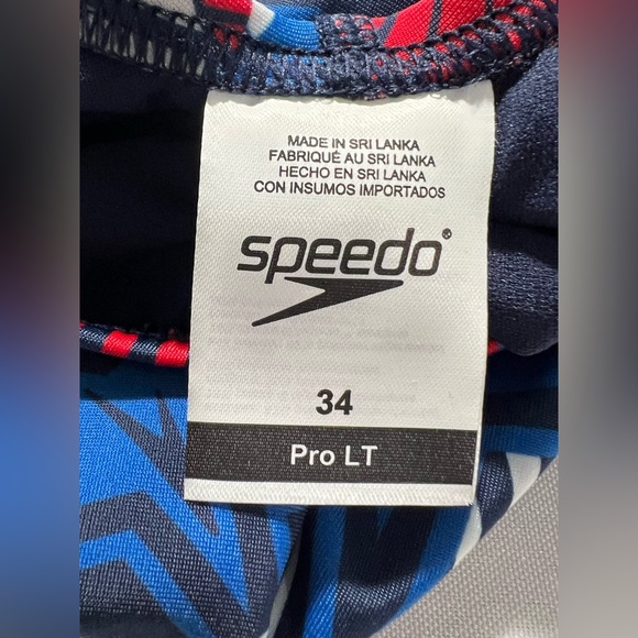 Speedo olympic Overdrive proLT Double X Back blue Red Star Swimsuit size‎ 34 M/L - Picture 7 of 11